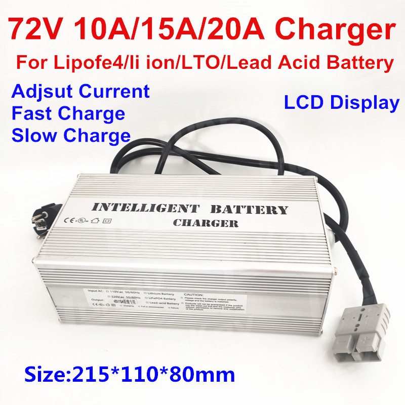 84V 20A Smart Charger - Pengisi Daya Dapat Disesuaikan Cerdas 72V