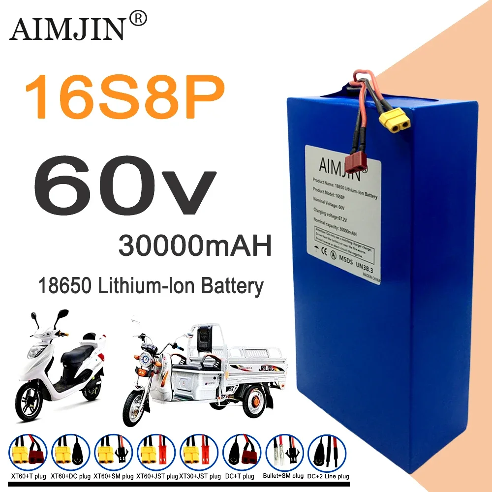 60V 50Ah Electric Scooter Battery - Baterai Lithium 16S8p 1000-3000W Baru 60V