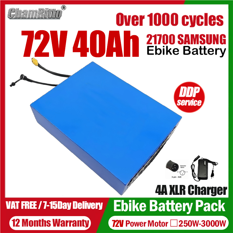72V 50Ah 21700 Lithium Battery - Sepeda Listrik eBike cham-rider 72V 20ah