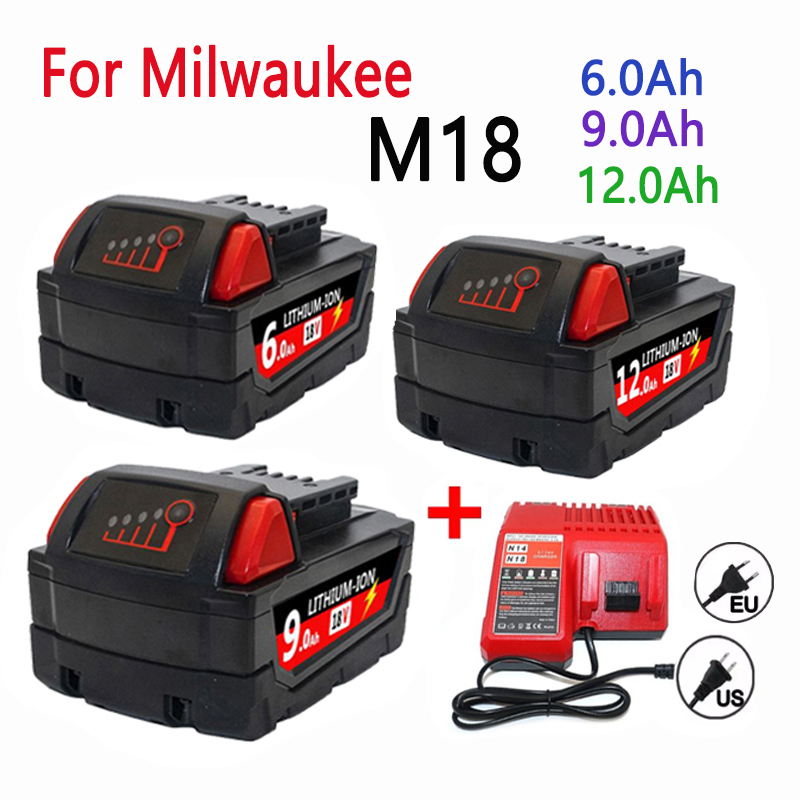 60V 50Ah Electric Scooter Battery - 6.0Ah/9.0Ah/12.0Ah Untuk Milwaukee M18 18V Pengganti