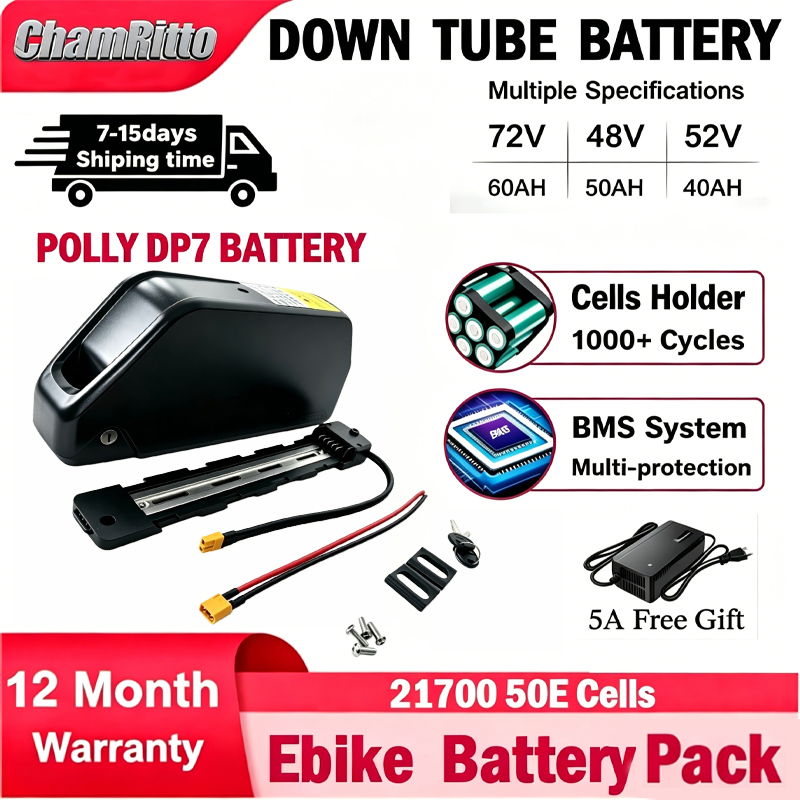 72V 50Ah 21700 Lithium Battery - Baterai E-bike Cham-Rider 36V 48V 52V