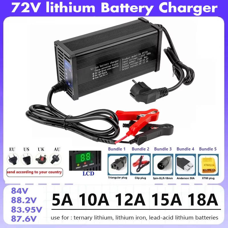 84V 20A Smart Charger - Pengisi Daya Baterai Smart Lifepo4 72V