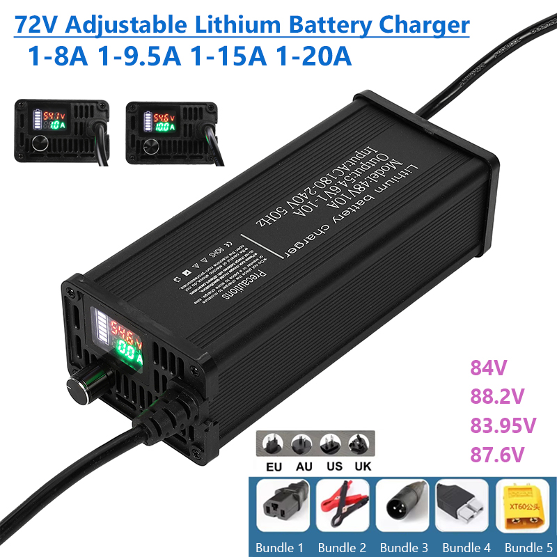 72V 15A Fast Charger - Pengisi Daya Baterai Lithium 72V yang