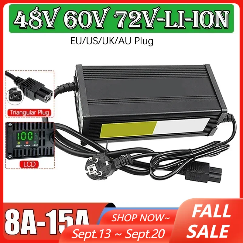 72V 15A Fast Charger - Pengisi daya baterai Lithium kendaraan listrik