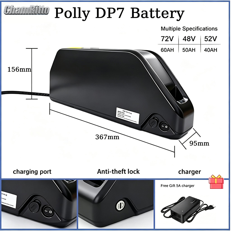 Baterai sepeda listrik Downtub - 72V 50Ah 21700 Lithium Battery ulasan dan harga