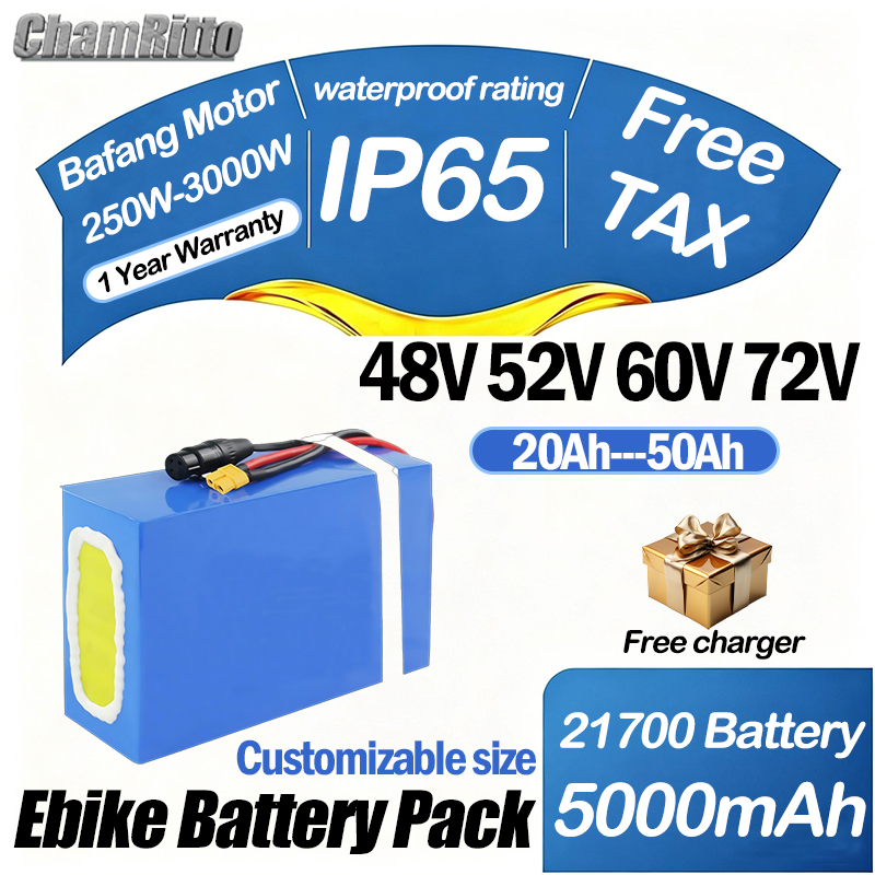 Baterai Sepeda Listrik 60V 72V - 72V 50Ah 21700 Lithium Battery ulasan dan harga