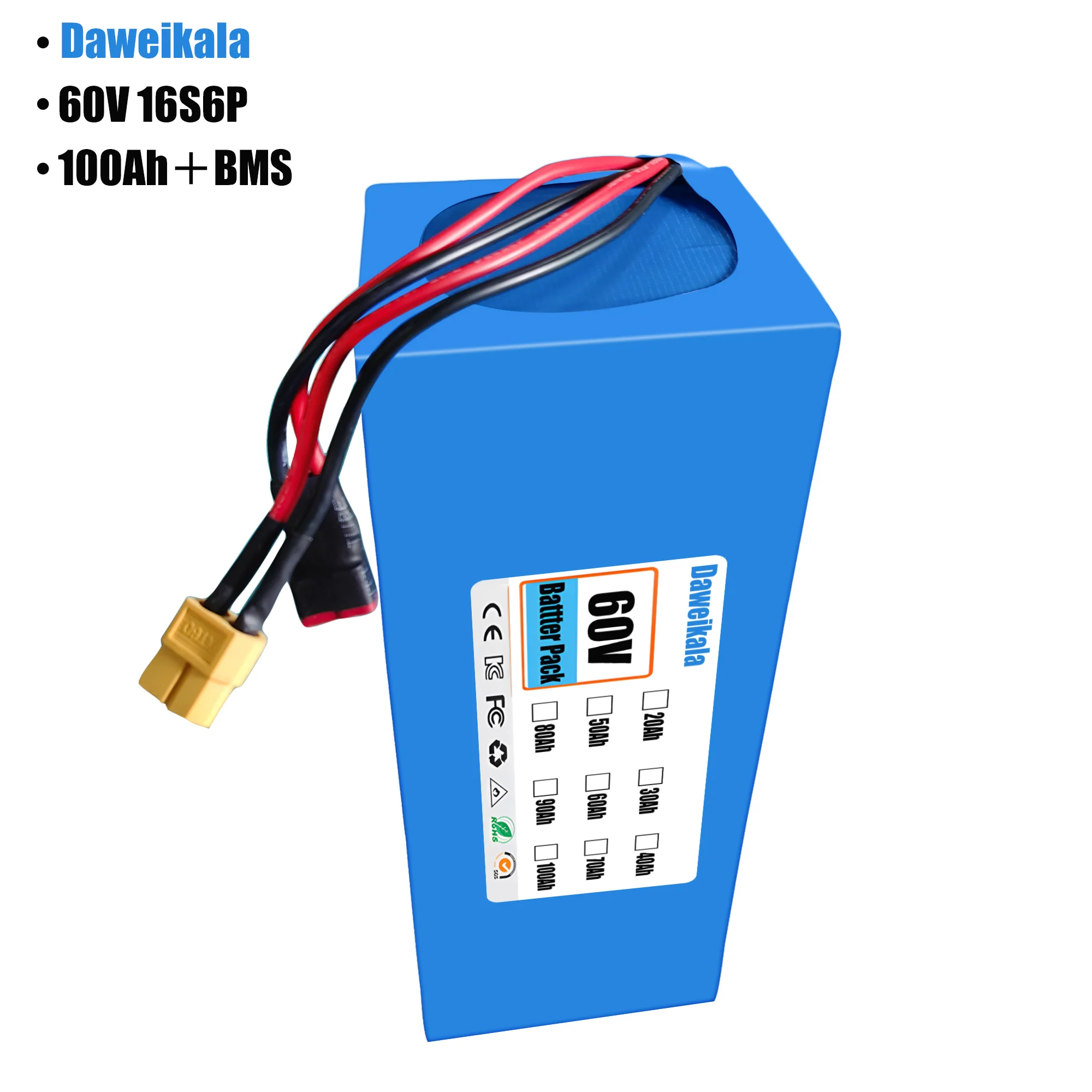 Baterai ebike 60V 100Ah 16S6P  - 60V 50Ah Electric Scooter Battery ulasan dan harga