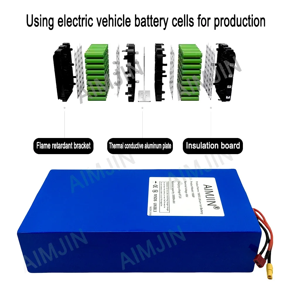 Baterai Lithium 16S8p 1000-300 - 60V 50Ah Electric Scooter Battery ulasan dan harga