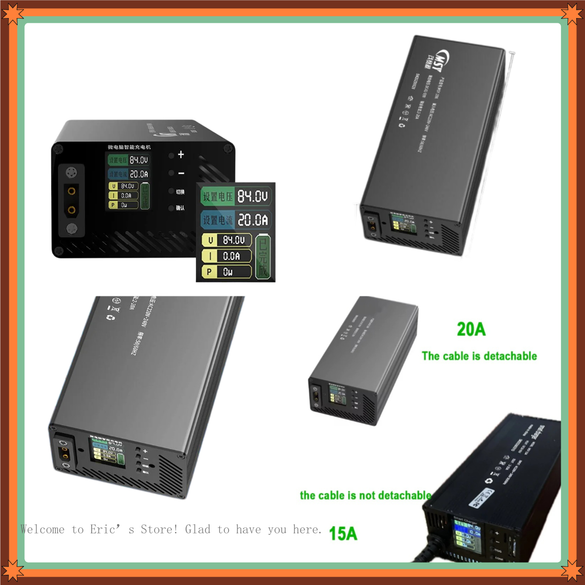 Pengisi Daya Dapat Diatur 10-9 - 84V 20A Smart Charger ulasan dan harga