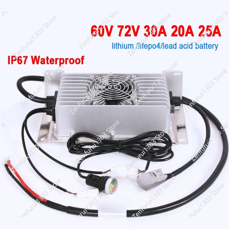 Pengisi Daya Pintar 72V 30A 60 - 84V 20A Smart Charger ulasan dan harga